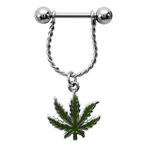Body Vibe Pot Leaf Nipple Ring